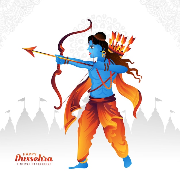Gelukkige dussehra festival illustratie vakantie kaart achtergrond