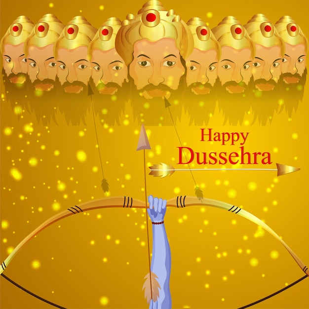 Vector gelukkige dussehra viering indiase festival achtergrond