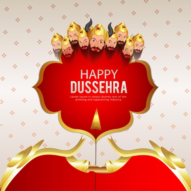 Gelukkige dussehra viering wenskaart met vectorillustratie