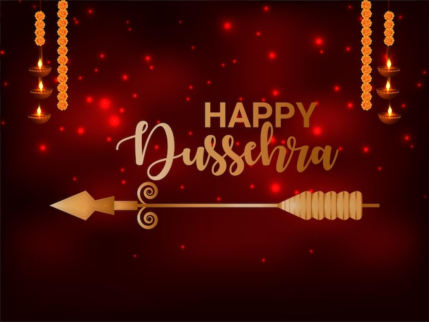 Gelukkige dussehra-wenskaart met vectorillustratie