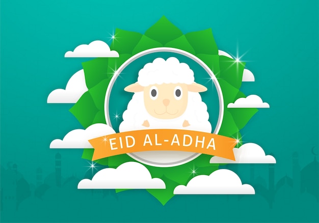 Vector gelukkige eid al-adha achtergrond