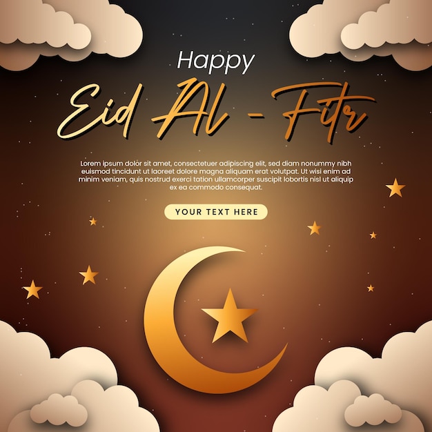 Gelukkige eid al fitr post op sociale media