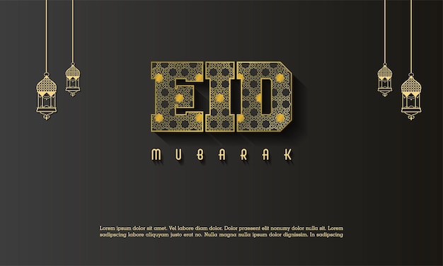 Gelukkige eid mubarak islamitische wenskaart ontwerp achtergrond met islamitisch modern ornament