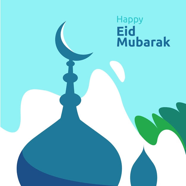 Gelukkige eid mubarak of ramadan-groet met mensenkarakter. islamitisch ontwerpillustratieconcept voor sjabloon voor webbestemmingspagina, sociaal, poster, advertentie, promotie, gedrukte media, banner of presentatie