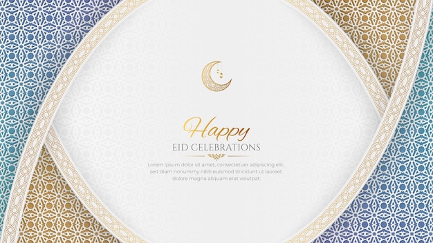 Gelukkige eid-vieringen islamitische groetkaart achtergrond