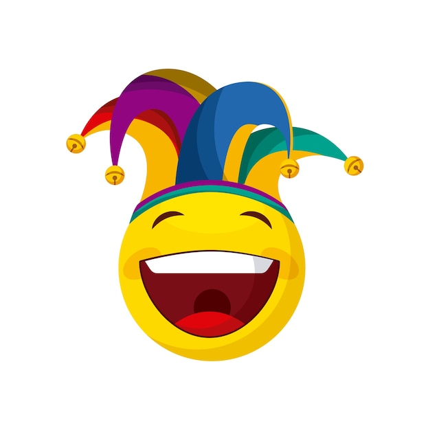 Gelukkige emoji met narrenhoed