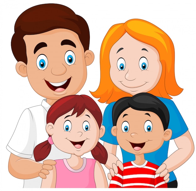 Vector gelukkige familie cartoon