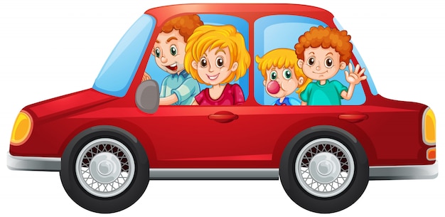 Gelukkige familie in de auto