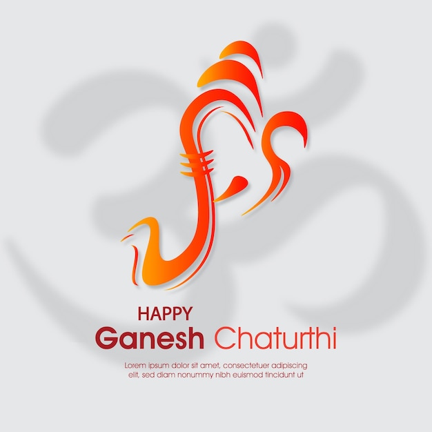 Vector gelukkige ganesh chaturthi-poster met witte achtergrond