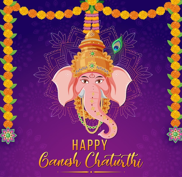 Gelukkige Ganesh Chaturthi-poster