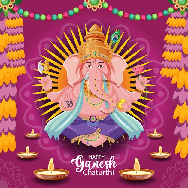 Gelukkige ganesh chaturthi-poster