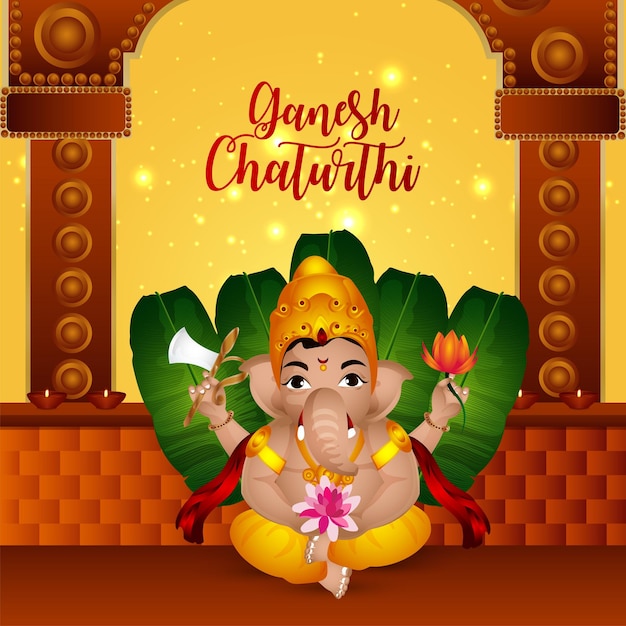 Gelukkige Ganesh Chaturthi vector illustratie van heer Ganpati