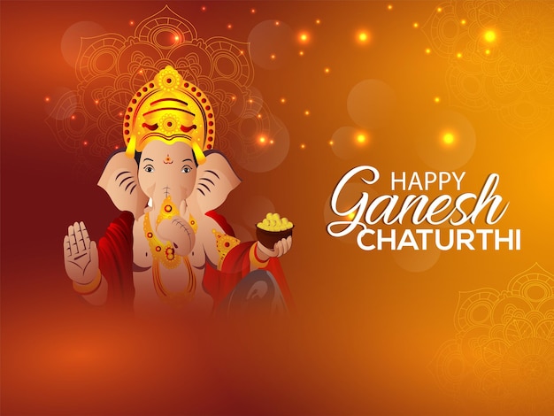 Gelukkige Ganesh Chaturthi viering groeten kaart met vector illustratie