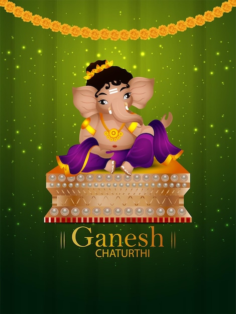 Gelukkige ganesh chaturthi-vieringskaart