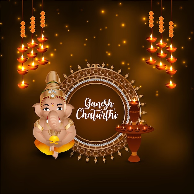 Gelukkige ganesh chaturthi-vieringskaart