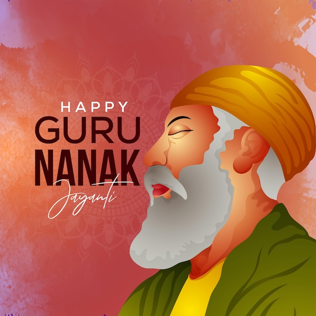 Gelukkige goeroe nanak jayanti viering wenskaart