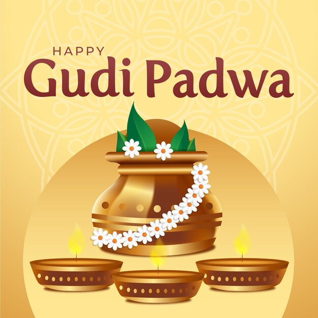 Gelukkige Gudi Padwa-festivalkaart