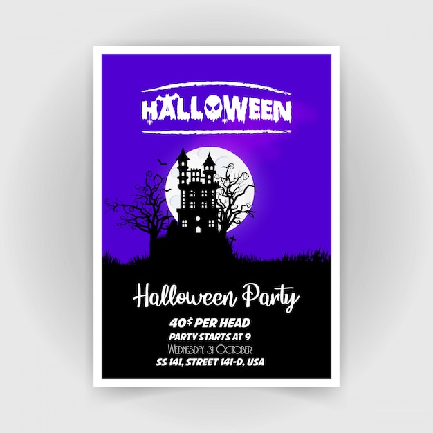 Gelukkige Halloween-brochureontwerpvector