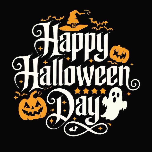 Gelukkige Halloween t-shirt ontwerp sjabloon