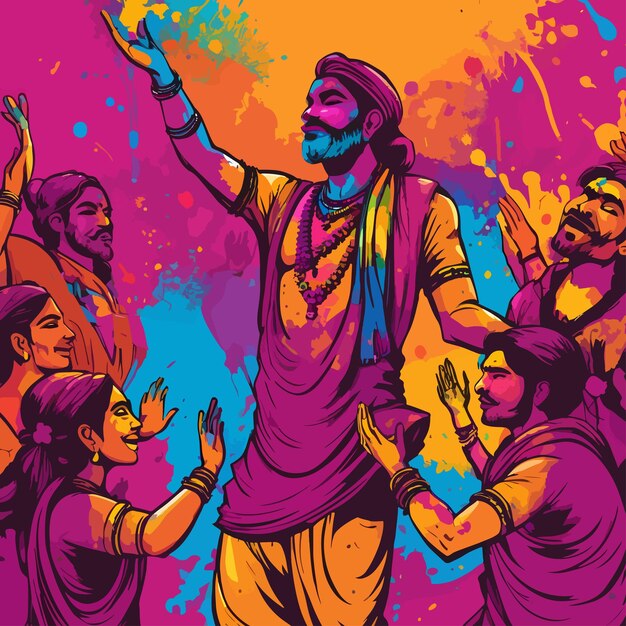 Gelukkige Holi dag ademhaling vector