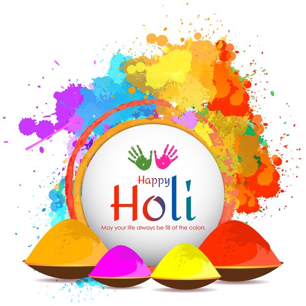 Gelukkige Holi India Festival of Colors viering poster