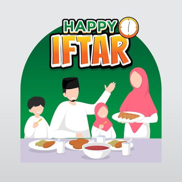 gelukkige iftar-bannerillustratie