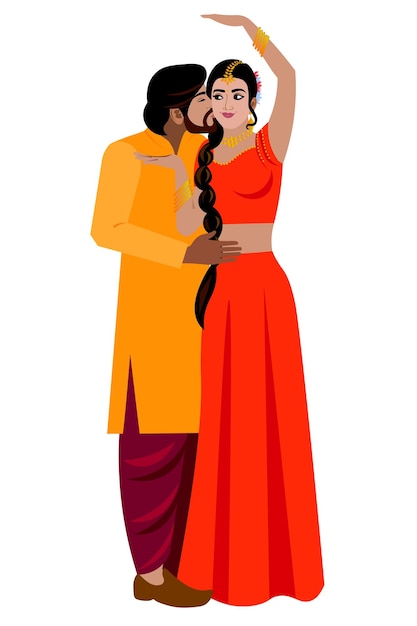 gelukkige indiase paarliefde