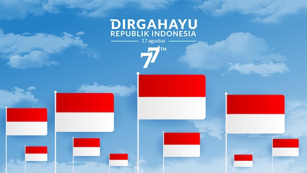 Gelukkige indonesië independence day wenskaart