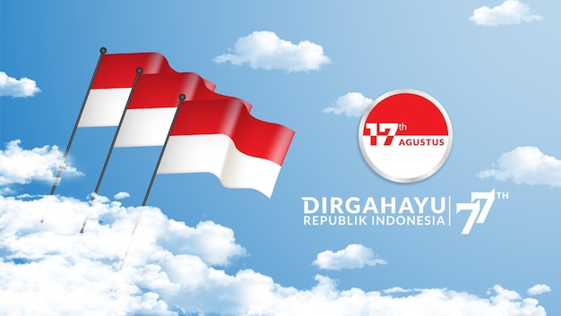 Gelukkige indonesië independence day wenskaart