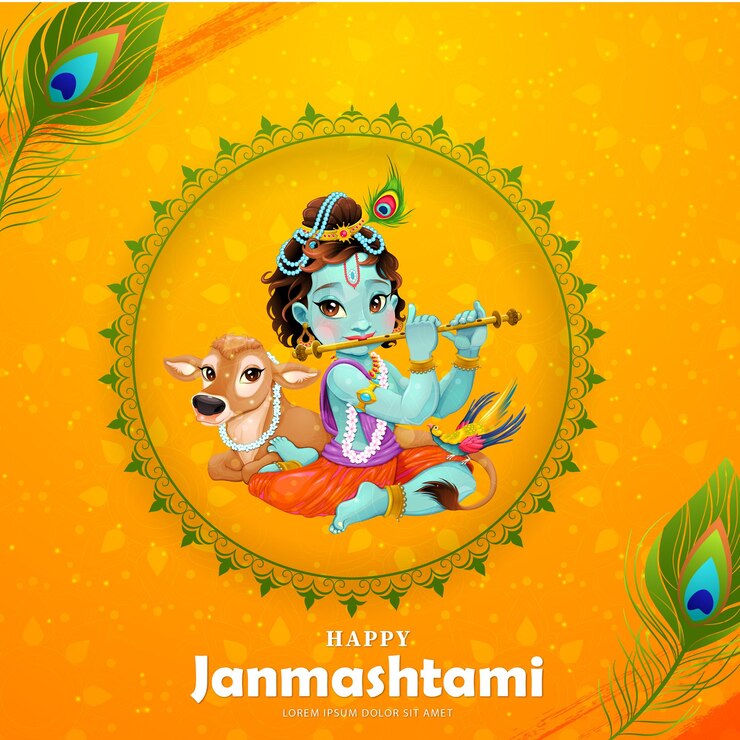 Vector gelukkige janmashtami festival achtergrond vector illustratie