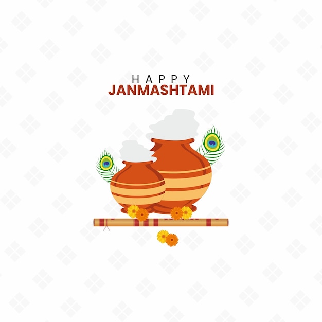 gelukkige janmashtami vector sjabloon