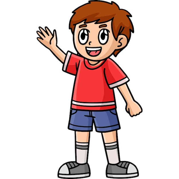 Gelukkige Jongen Cartoon Gekleurde Clipart Illustratie