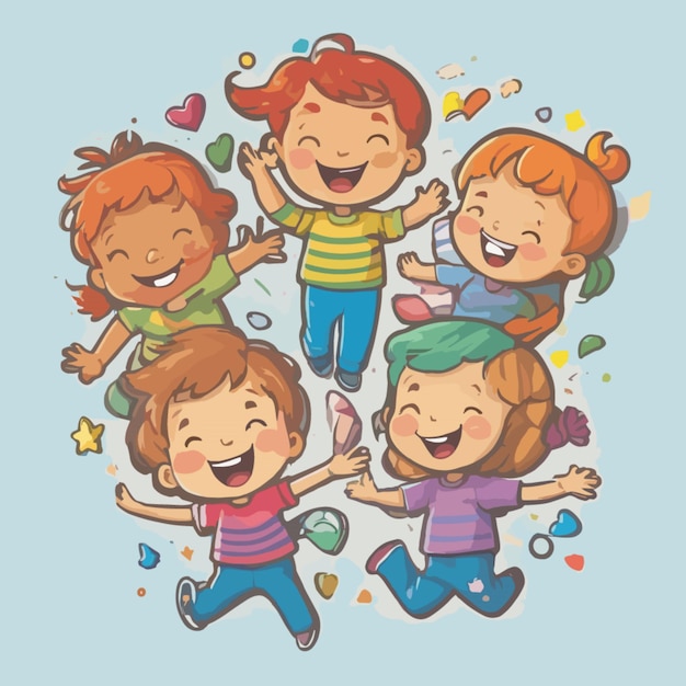 Vector gelukkige kinderen cartoon vector