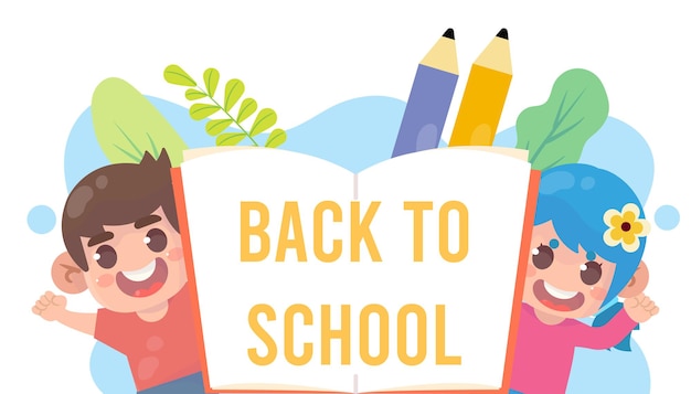 gelukkige kinderen terug naar school achtergrond