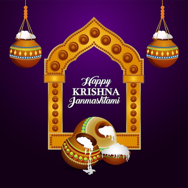 Gelukkige krishna janmashtami-achtergrond