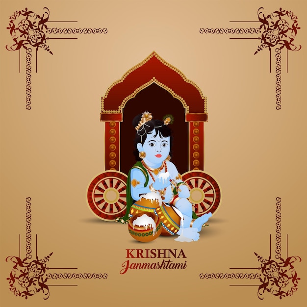 Gelukkige krishna janmashtami-achtergrond