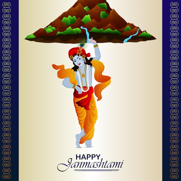 Gelukkige krishna janmashtami viering achtergrond