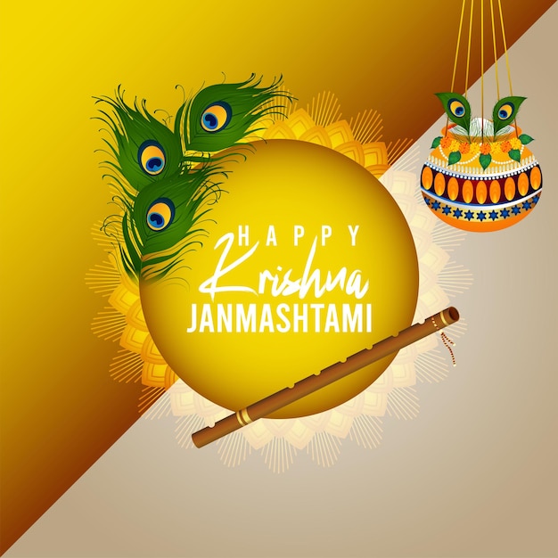 Gelukkige Krishna Janmashtami viering achtergrond