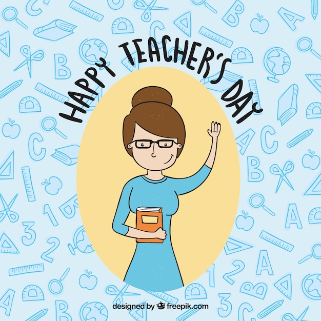 Gelukkige lerarendag, handgebonden leraar