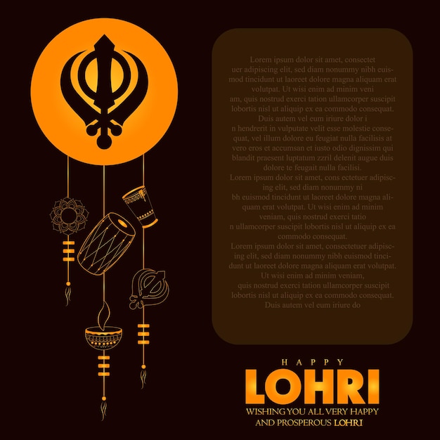 Gelukkige Lohri-vakantieachtergrond voor Punjabi-festival. vector illustratie