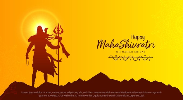 Vector gelukkige maha shivratri festival heer shiva aanbidding achtergrondvector