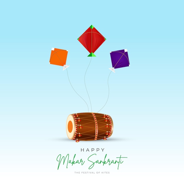 Vector gelukkige makar sankranti creatieve social media post web banner greeting print