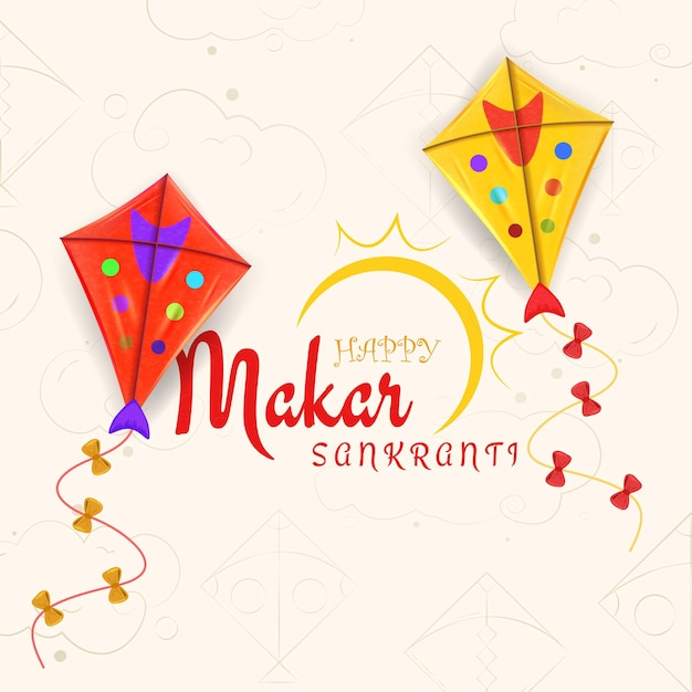 Vector gelukkige makar sankranti creatieve sociale media plaatsen creatieve makar sankranti festival-sjabloon