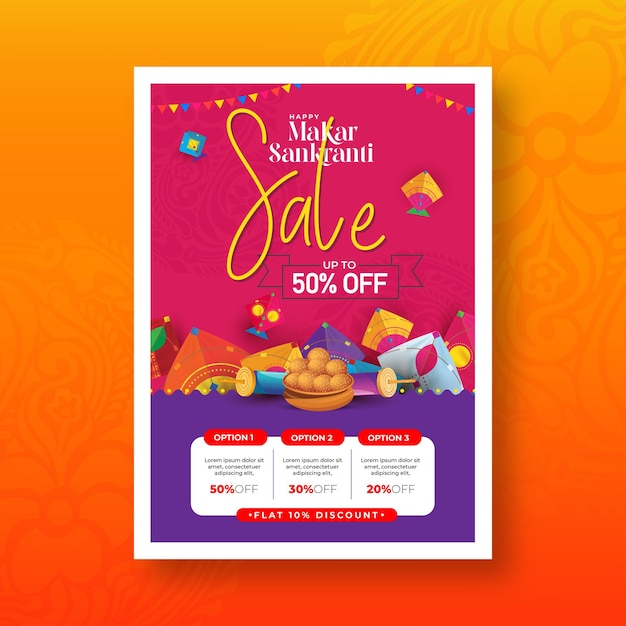 Gelukkige Makar Sankranti Festival Offer Poster Design Template