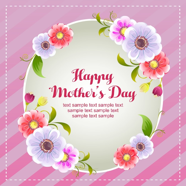 gelukkige moederdagkaart met bloem