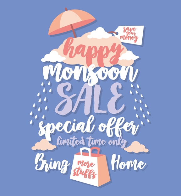 gelukkige moesson verkoop promotie banner