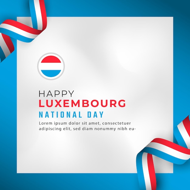 Gelukkige Nationale Feestdag Luxemburg 23 juni Viering voor Poster Banner Reclame Wenskaart
