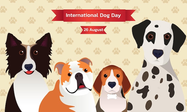 Gelukkige nationale hondendag 26 augustus nationale hondendag vectorillustratie