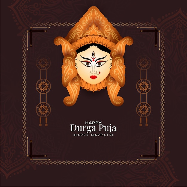 Gelukkige Navratri en Durga Puja traditionele festival groeten achtergrond