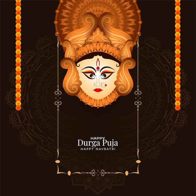 Gelukkige Navratri festival en Durga Puja viering decoratieve achtergrond